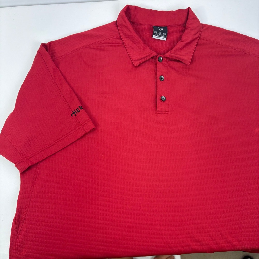 Nike Golf Sphere Dry Mens Red Short Sleeve Textured Polo Shirt Hershey Logo XL